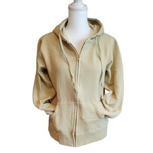 Ecoconscious soft green organic cotton blend hoodie full zip size M